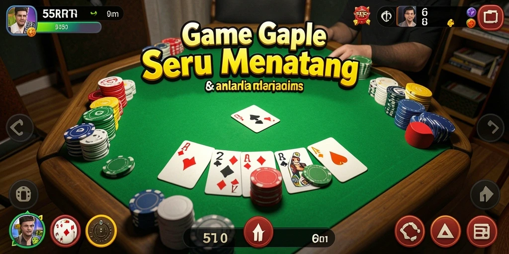 Tampilan gameplay Gaple yang menarik dan seru di 55RT.