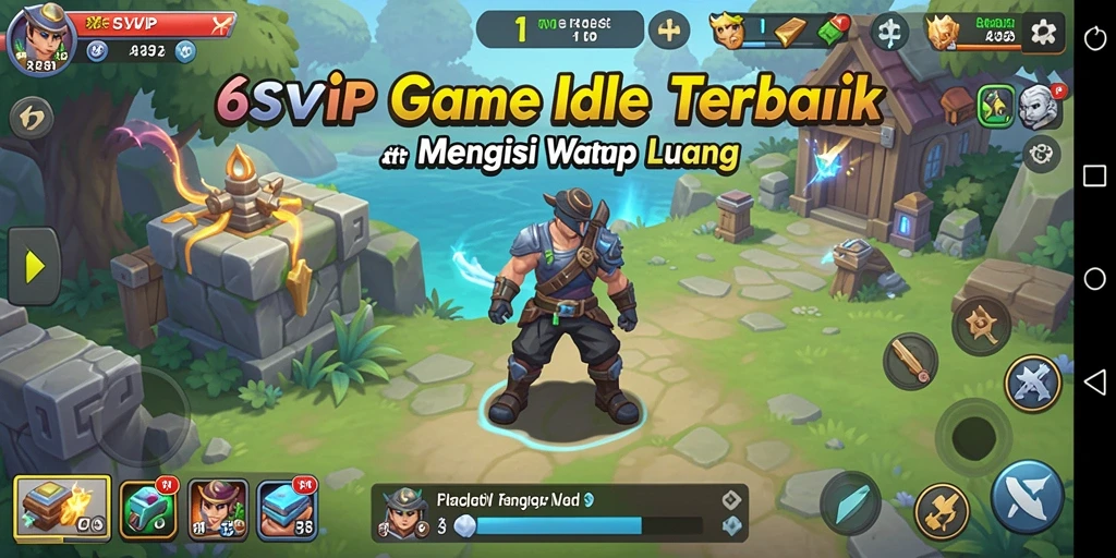 Tampilan gameplay utama 6SVIP dengan aktivitas Idle yang menarik.