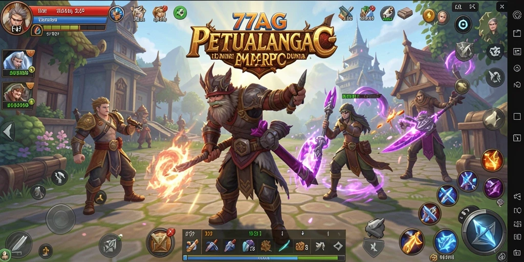 Screenshot gameplay 77AG yang menampilkan aksi pertempuran epik.