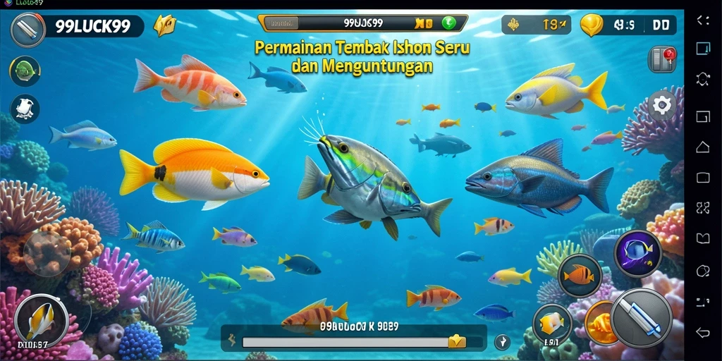 Tampilan gameplay seru dalam 99LUCK99 yang penuh aksi menembak ikan.