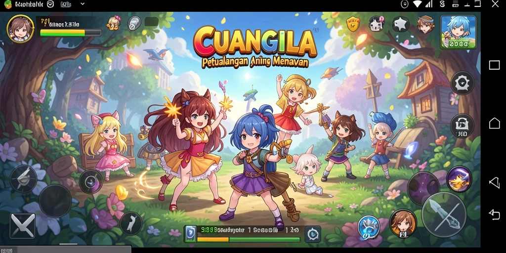 Screenshot utama CUANGILA menunjukkan karakter anime dalam aksi memukau.