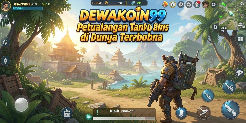 Tampilan gameplay DEWAKOIN99 dalam dunia terbuka yang luas dan dinamis.