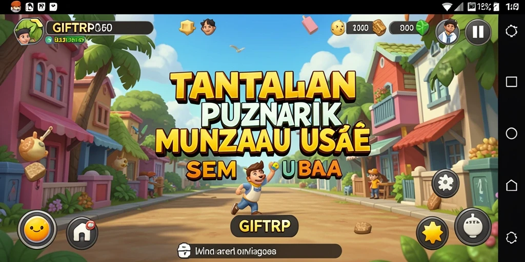 Tampilan gameplay GIFTRP yang penuh warna dan menantang.