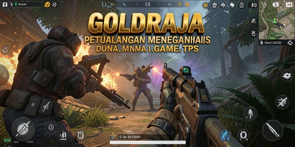 Tampilan gameplay mendebarkan dalam <strong>GOLDRAJA</strong> yang menampilkan aksi pertempuran yang intens.