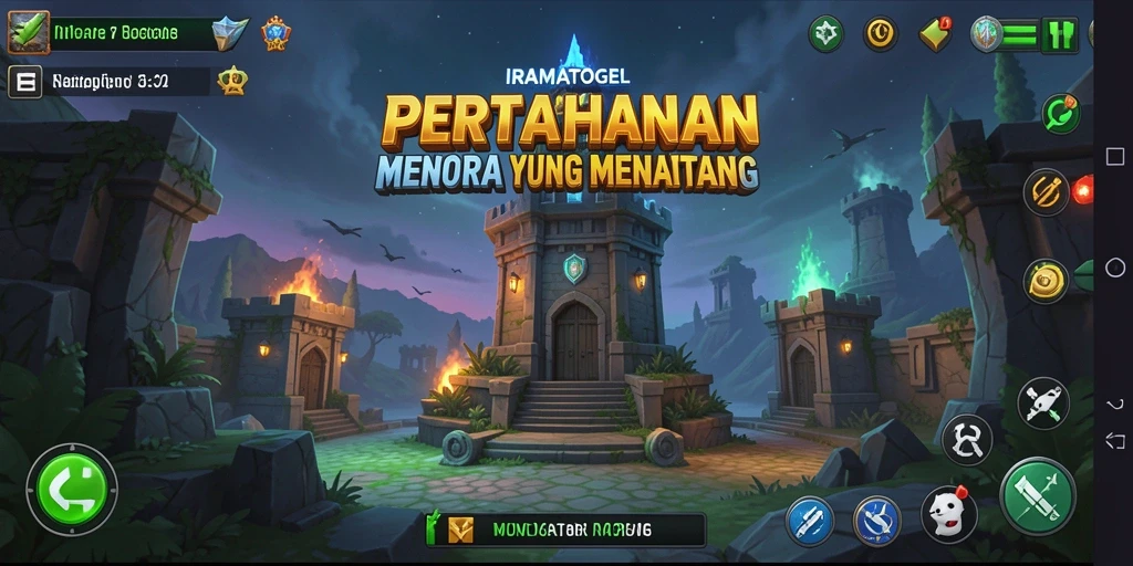 Tampilan menarik dari gameplay Tower Defense IRAMATOGEL yang mendebarkan.