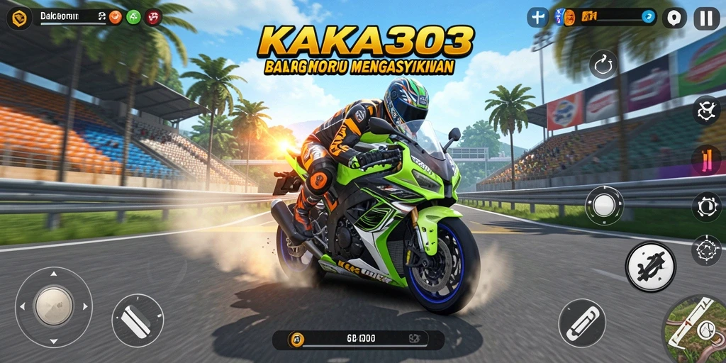 Tampak aksi balapan motor yang mendebarkan di KAKA303.