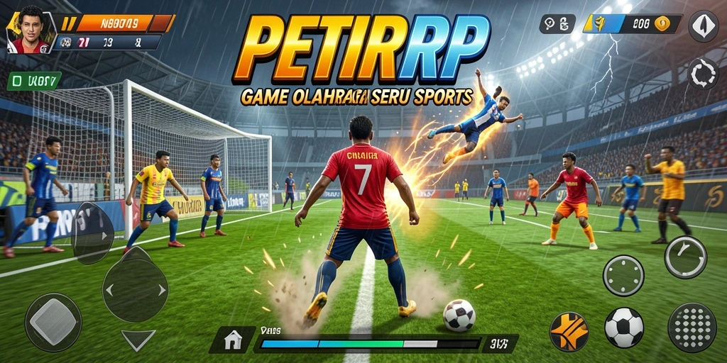 Tampilan gameplay seru dalam PETIRRP dengan berbagai cabang olahraga.
