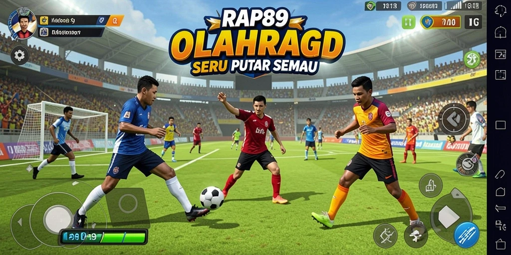 Tampilan gameplay yang dinamis dengan aksi olahraga seru.