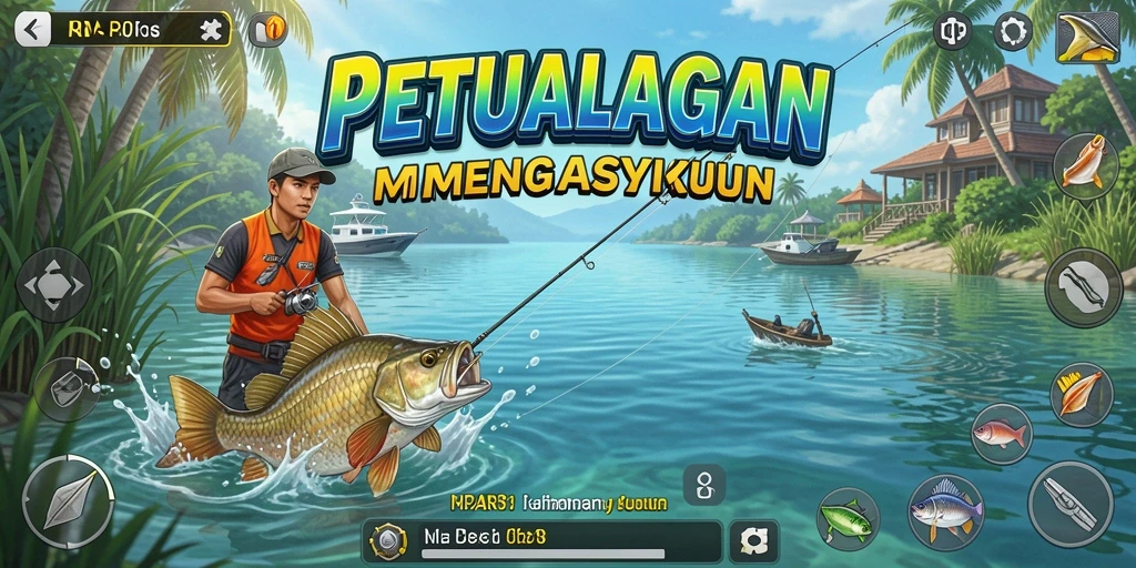 Tampilan gameplay RP8 yang epik saat melakukan pemancingan.