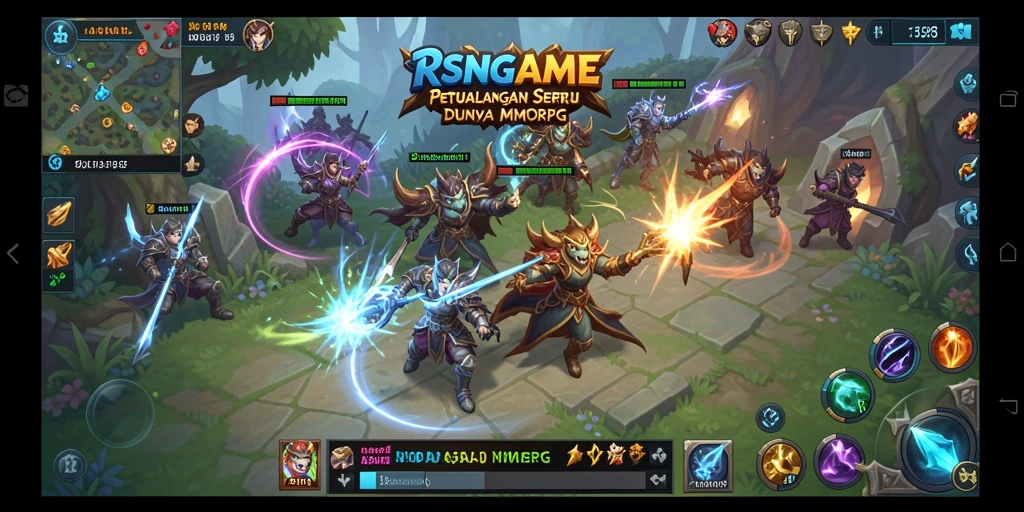Tangkapan layar RSNGAME menampilkan pertempuran epik di dunia MMORPG.