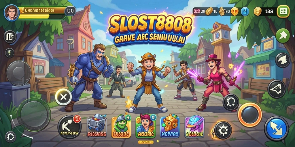 Tampilan gameplay Arcade yang penuh aksi dan seru dari SLOST8808.