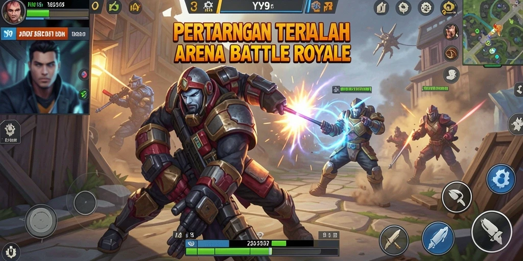 Screenshot gameplay Y89 menampilkan aksi seru dalam arena Battle Royale.